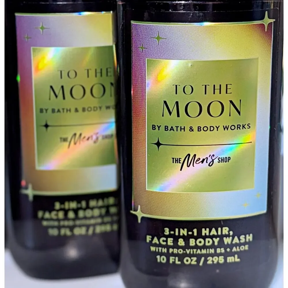 Bath & Body Works To The Moon Men's 3-in-1 Hair Face Body Wash Shower Gel x3